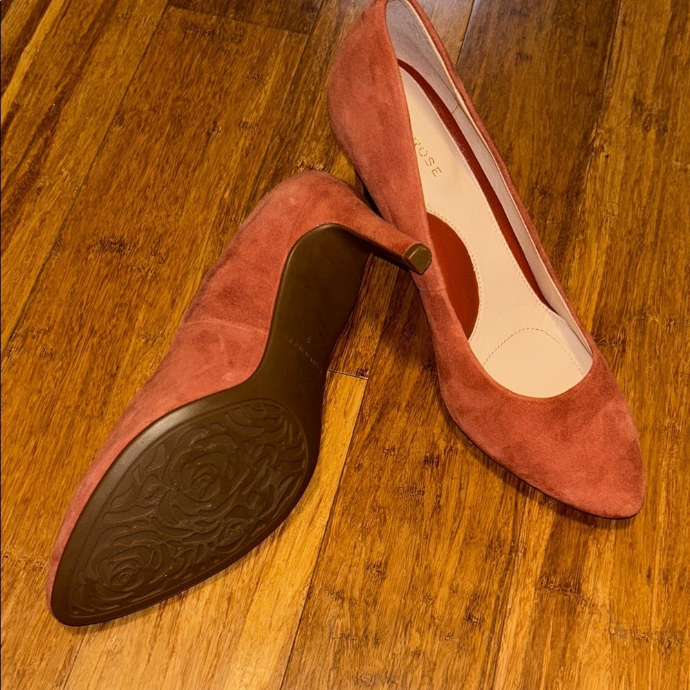 Taryn Rose Terracotta Suede Pointed Toe Heels Size 8 Comfort Pumps - Picture 8 of 10